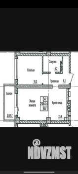 1-к квартира, вторичка, 44м2, 4/25 этаж