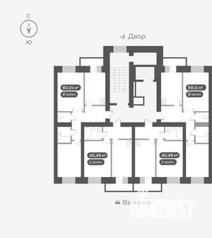 2-к квартира, вторичка, 60м2, 3/16 этаж