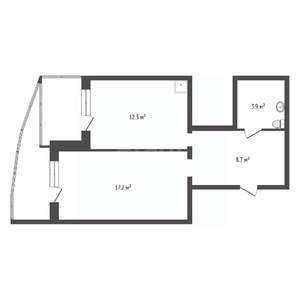 1-к квартира, вторичка, 42м2, 12/16 этаж