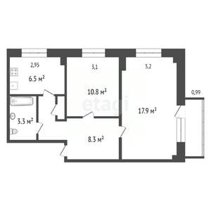 2-к квартира, вторичка, 48м2, 5/5 этаж