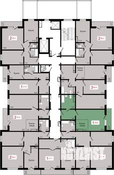 1-к квартира, строящийся дом, 40м2, 12/17 этаж