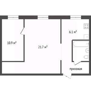 2-к квартира, вторичка, 55м2, 4/5 этаж