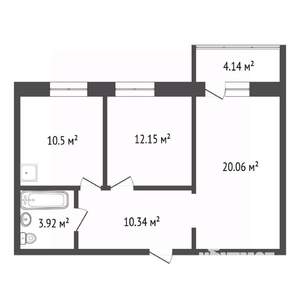 2-к квартира, вторичка, 58м2, 11/16 этаж