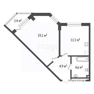 1-к квартира, вторичка, 41м2, 24/25 этаж