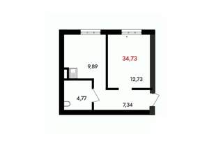 1-к квартира, вторичка, 35м2, 14/18 этаж