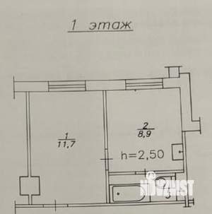 1-к квартира, вторичка, 23м2, 1/5 этаж