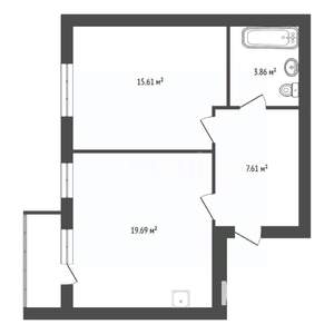 1-к квартира, вторичка, 47м2, 5/8 этаж