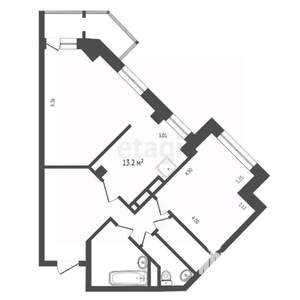 2-к квартира, вторичка, 88м2, 7/10 этаж