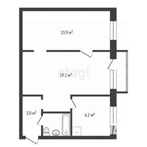 2-к квартира, вторичка, 45м2, 4/5 этаж