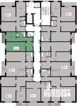 1-к квартира, вторичка, 42м2, 12/17 этаж
