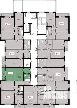 1-к квартира, строящийся дом, 35м2, 2/17 этаж