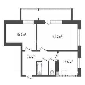 2-к квартира, вторичка, 44м2, 3/9 этаж