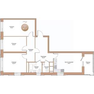 3-к квартира, строящийся дом, 88м2, 8/24 этаж