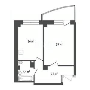 1-к квартира, вторичка, 46м2, 8/25 этаж