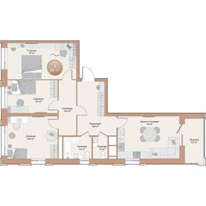 3-к квартира, строящийся дом, 88м2, 14/24 этаж