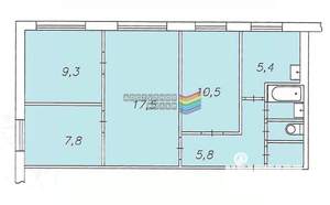 4-к квартира, вторичка, 62м2, 1/5 этаж