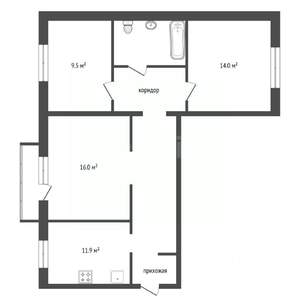 3-к квартира, вторичка, 68м2, 3/10 этаж