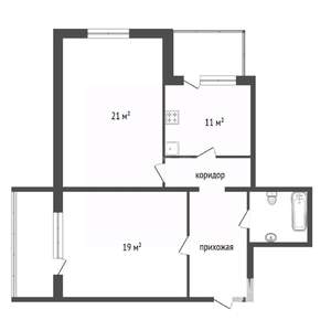 2-к квартира, вторичка, 67м2, 11/16 этаж
