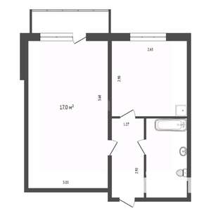 1-к квартира, вторичка, 34м2, 5/5 этаж