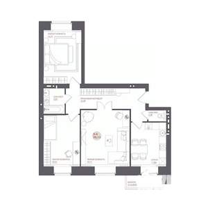 3-к квартира, строящийся дом, 78м2, 12/17 этаж