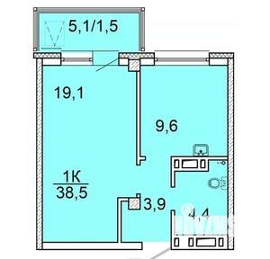1-к квартира, строящийся дом, 37м2, 7/24 этаж