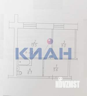 2-к квартира, вторичка, 34м2, 1/5 этаж