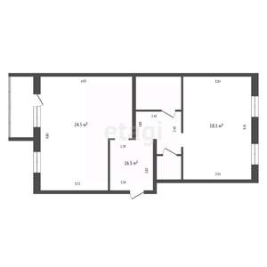 2-к квартира, вторичка, 64м2, 5/5 этаж