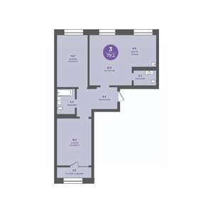 3-к квартира, вторичка, 79м2, 4/11 этаж