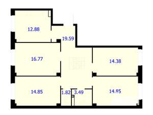 4-к квартира, строящийся дом, 99м2, 1/9 этаж