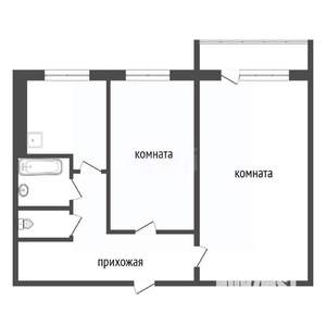 2-к квартира, вторичка, 44м2, 2/5 этаж
