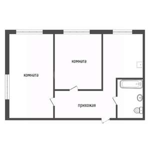 2-к квартира, вторичка, 46м2, 2/2 этаж