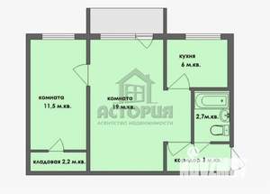 2-к квартира, вторичка, 46м2, 4/5 этаж