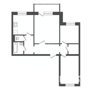 3-к квартира, вторичка, 62м2, 2/5 этаж