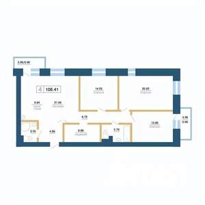 4-к квартира, вторичка, 108м2, 7/7 этаж