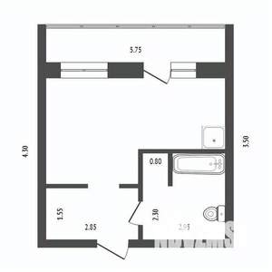 1-к квартира, вторичка, 33м2, 6/9 этаж