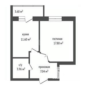 1-к квартира, вторичка, 40м2, 3/18 этаж