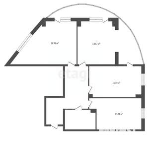 3-к квартира, вторичка, 82м2, 1/25 этаж