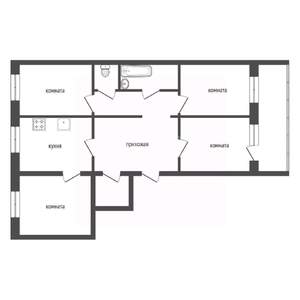 4-к квартира, вторичка, 76м2, 2/5 этаж