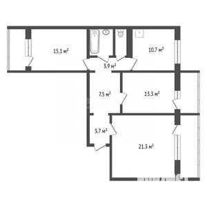 3-к квартира, вторичка, 81м2, 7/10 этаж