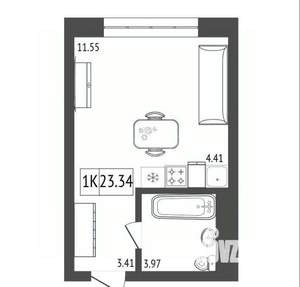 1-к квартира, вторичка, 23м2, 11/17 этаж