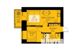 1-к квартира, вторичка, 34м2, 15/17 этаж