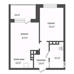 1-к квартира, вторичка, 33м2, 2/19 этаж