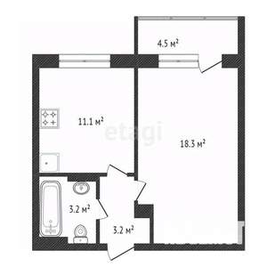 1-к квартира, вторичка, 37м2, 12/19 этаж