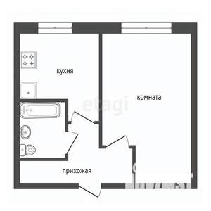 1-к квартира, вторичка, 31м2, 1/3 этаж