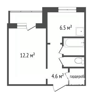 1-к квартира, вторичка, 37м2, 7/9 этаж