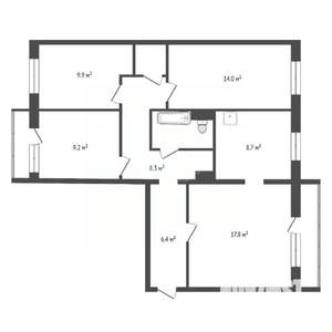 4-к квартира, вторичка, 78м2, 5/9 этаж