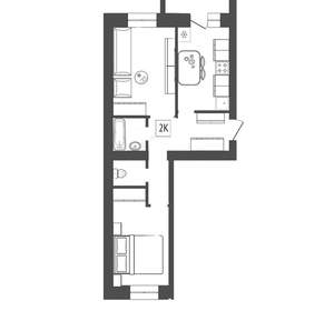 2-к квартира, вторичка, 62м2, 8/16 этаж