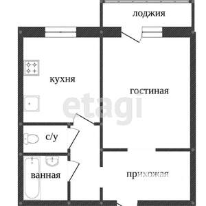 1-к квартира, вторичка, 41м2, 2/10 этаж