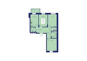 3-к квартира, строящийся дом, 74м2, 2/9 этаж