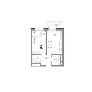 2-к квартира, вторичка, 45м2, 3/9 этаж